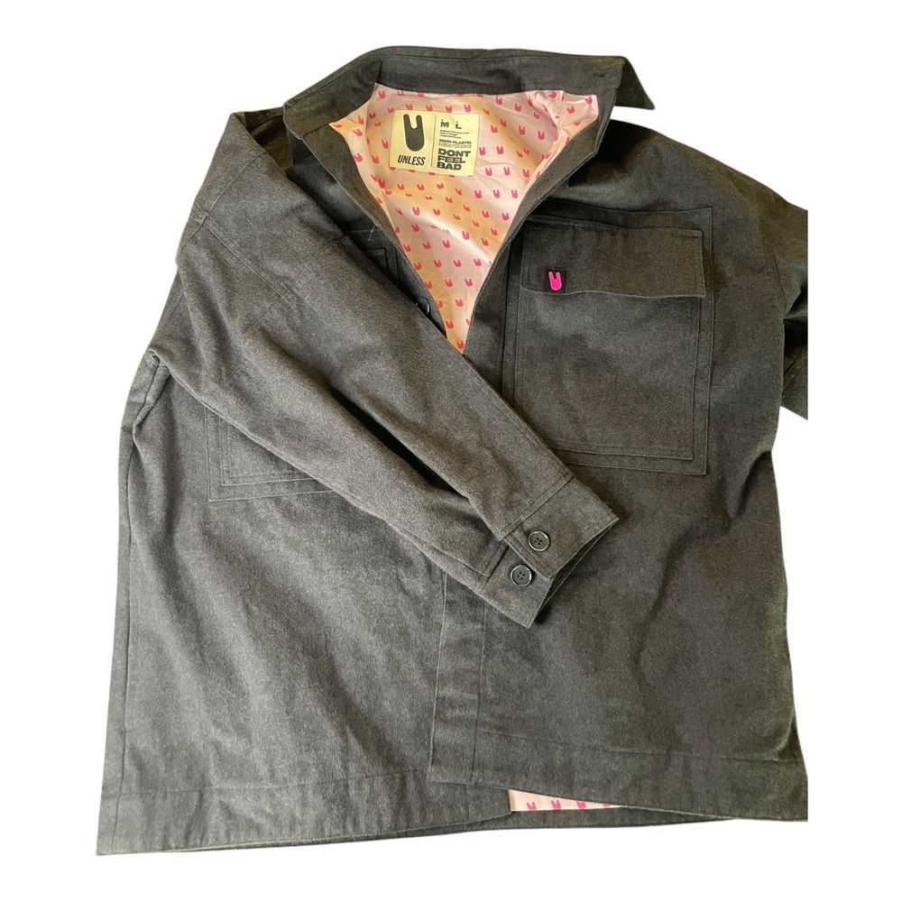 Unless Right Now Navy Chore Jacket Menswear Workwear Pink Lined Medium‎ Large
